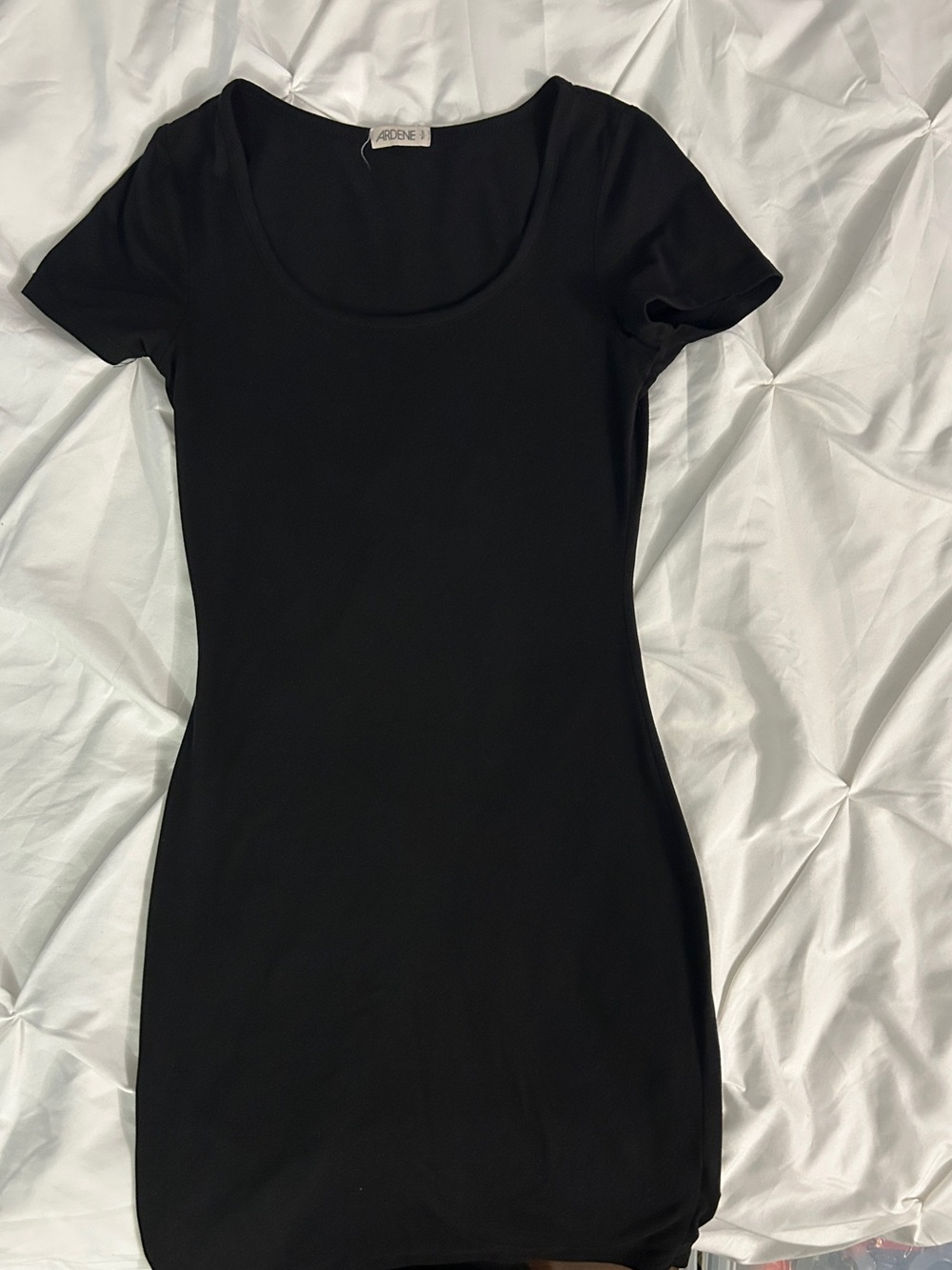 Ardene Black Scoop Neck Fitted Tunic Dress